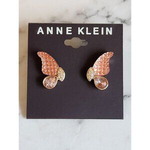 Anne Klein Butterfly-Inspired Earrings With Crystal Accents & Gold-Tone Finish